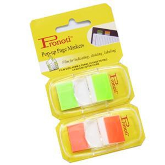 Picture of *Indeksi 25x48mm 2 krās.x20 gab.zaļi/oranži