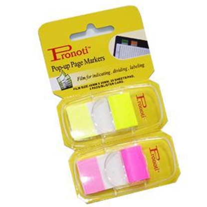 Picture of *Indeksi 25x48mm 2 krās.x20gab.dzelteni/rozā