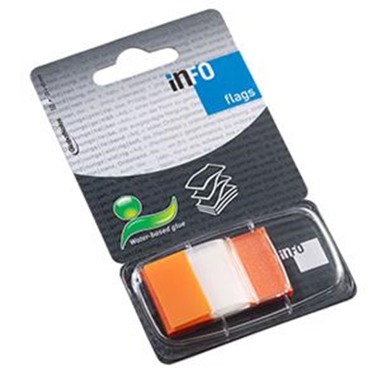 Изображение *Indeksi INFO 25x43mm oranža krāsa, 50 gab.