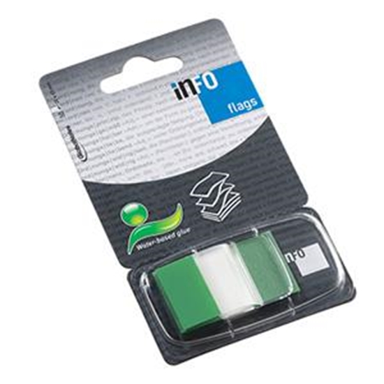Изображение *Indeksi INFO 25x43mm zaļi, 50 gab.
