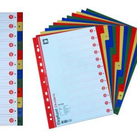 Picture of *Sadalītājs A4/1-12 krāsains ar numerāciju Elfen