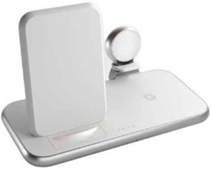 Attēls no adowarka Zens Aluminium Series 4 in 1 - Bezprzewodowa adowarka + zasilacz AC - 45 Watt - Apple Fast Charge, FC (USB) - na kabel: USB-C - biay