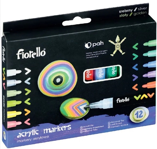 Изображение Akrila marķieri 12 krāsas Fiorello