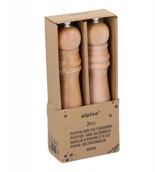 Picture of Alpina - Zestaw drewnianych mynków do pieprzu i soli 25 cm (2 sztuki)