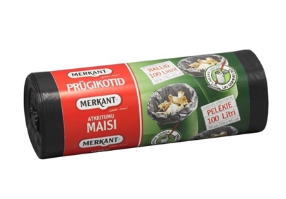 Picture of Atkritumu maisi 100L, 70x95cm, pelēki, 32mikr, LDPE, MERKANT, 10gab/rul, 18rul/kastē