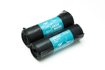 Picture of Atkritumu maisi 150L, 80x110cm, melni, 35mikr, LDPE, LABAIS MAISS, 10gab/rul, 20rul/kastē