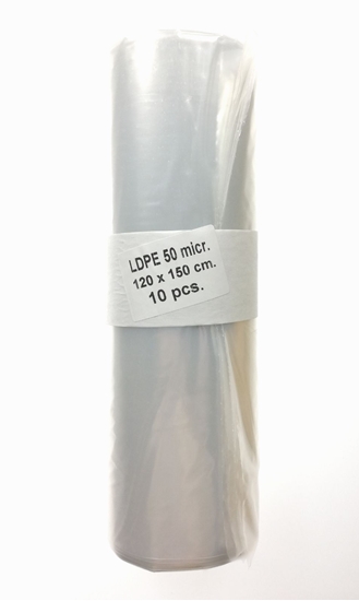 Picture of Atkritumu maisi 350L, 120x150cm, caurspīdīgi, 50mikr, LDPE, FEVEX, 10gab/rul, 10rul/kastē