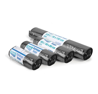 Picture of Atkritumu maisi 50L, 65x85cm, melni, 50mikr, LDPE, FEVEX, 25gab/rul, 10rul/kastē