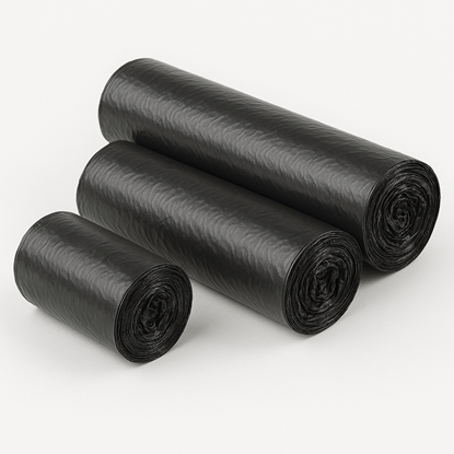 Picture of Atkritumu maisi 60L, 60x80 cm, melni, 10 mikr, HDPE, FEVEX, 50gab/rul, 50rul/kastē