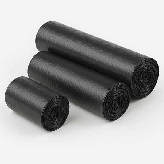 Picture of Atkritumu maisi 60L, 60x80 cm, melni, 10 mikr, HDPE, FEVEX, 50gab/rul, 50rul/kastē