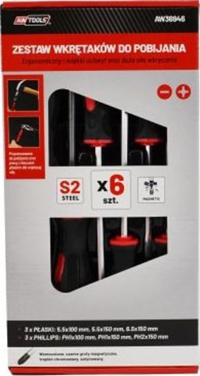 Изображение AWTools Zestaw wkrtaków do pobijania 6szt (AW36946)