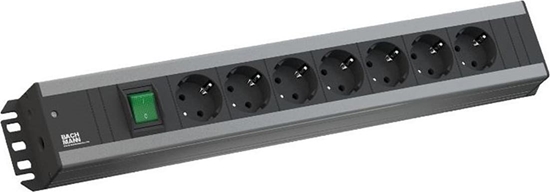 Изображение Bachmann Craftsman socket strip 7x earthing contact, switch, 19-inch rack compatible, 2 m
