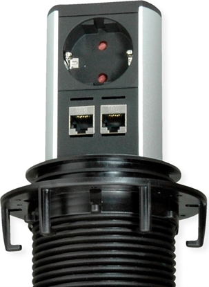 Attēls no Bachmann Bachmann Elevator safety socket 1x, socket strip (aluminium, 1x safety contact, 2x CAT6)