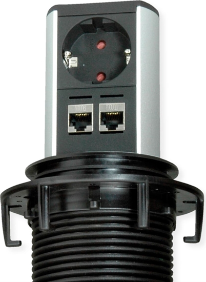 Picture of Bachmann Bachmann Elevator safety socket 1x, socket strip (aluminium, 1x safety contact, 2x CAT6)