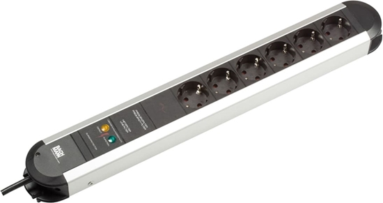 Picture of Bachmann PRIMO socket strip 6x earthing contact aluminium full device protection, 1.75 m