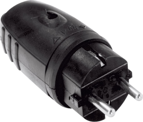 Picture of Bachmann rubber earthing contact plug, black without bend protection, mountable
