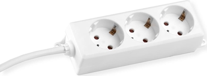 Picture of Bachmann SELLY socket strip 3x earthing contact, mounting lugs, white, 3 m