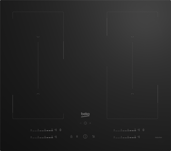 Изображение BEKO Hob | HII64720QUF2T | Induction | Number of burners/cooking zones 4 | Touch | Timer | Black