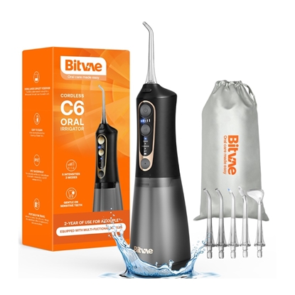 Picture of Bitvae C6 irigators 300ml ūdens tvertne / x6 sprauslas / 3 režīmi / 20-100PSI Black