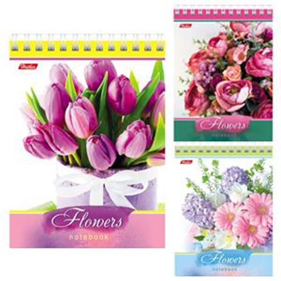 Изображение Bloknots A6/40 lapas rūtiņu ar spirāli Flowers