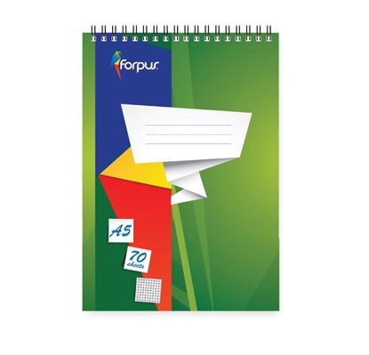 Изображение Bloknots ar spirāli Forpus A5/70 rūtiņu