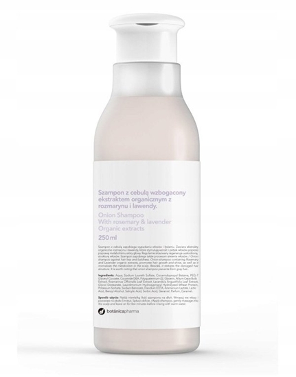 Picture of Botanica BOTANICAPHARMA_Onion Shampoo szampon do wosów Cebula, Rozmaryn i Lawenda 250ml