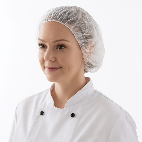 Изображение Cepure apaļa (berete) ar gumiju balta M N100 HPC