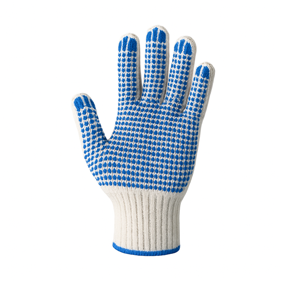 Изображение Cimdi adīti, ar 2-pusēju punktējumu, zili, izmērs 10, (12pāri/iep), (20iep/kastē)