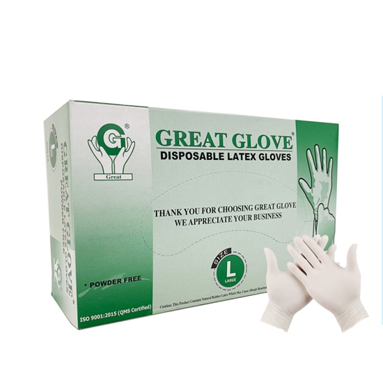 Изображение Cimdi lateksa b/p L N100 GreatGlove