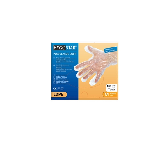 Изображение Cimdi LDPE POLYCLASSIC SOFT, caurspīdīgi, kartona