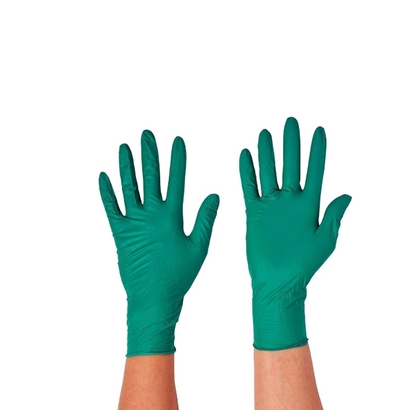 Изображение Cimdi medicīniskajām apskatēm, nesterili, bez pūdera, ROMED, zaļi, M izmērs, 100gb.