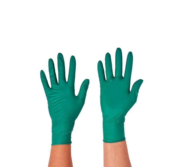 Изображение Cimdi medicīniskajām apskatēm, nesterili, bez pūdera, ROMED, zaļi, M izmērs, 100gb.