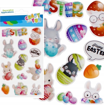 Изображение Craft with Fun OZDOBA DEK NAKLEJKI PUFFY ZAJACZ 12SZT CF 12/288