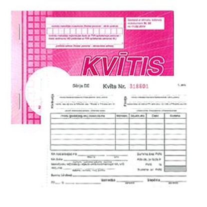 Изображение Darījumu apliecinošās kvītis A6, paškopējošas, 25