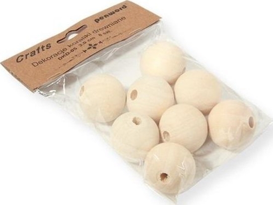 Picture of Dekoracje koraliki drewniane 30mm 8szt