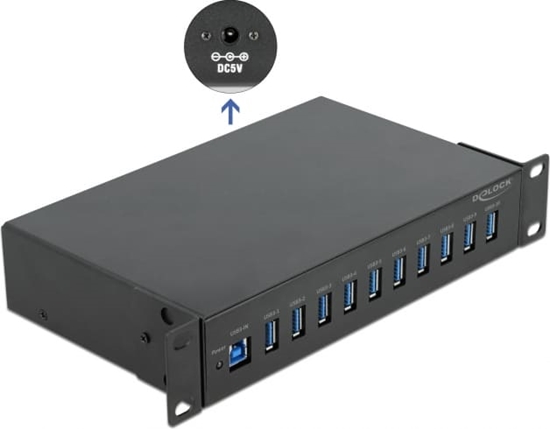 Picture of Delock 10″ Industry Hub 10 x USB 3.2 Gen 1 Type-A