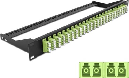 Picture of Delock 19″ Fibre Patch Panel 24 port LC Quad limegreen