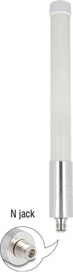 Picture of Delock 4G / WiFi 2.4 GHz Antenna N jack 3 dBi 33.3 cm omnidirectional fixed wall and pole mounting outdoor white