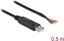 Изображение Delock Adapter cable USB 2.0 Type-A to Serial RS-232 with 9 open wires + Shielding 0.5 m