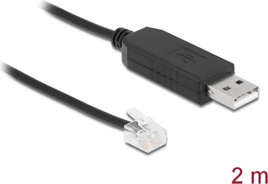 Picture of Delock Adapter cable USB Type-A to Serial RS-232 RJ12 with ESD protection APC 2 m