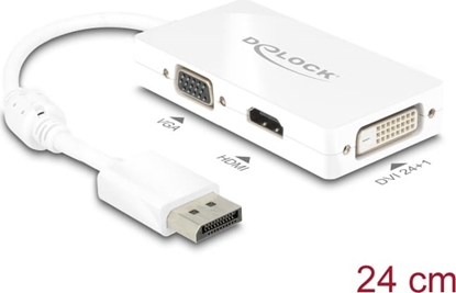 Picture of Delock Adapter DisplayPort 1.1 male > VGA / HDMI / DVI female Passive white