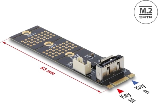 Picture of Delock Adapter M.2 Key B male to SATA 7 pin vertical