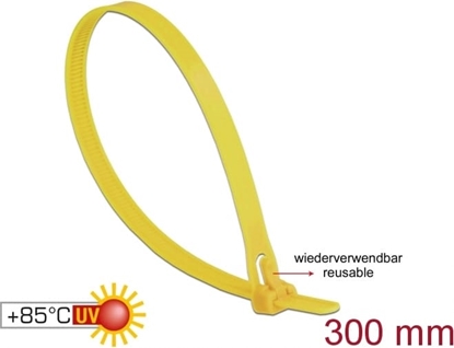 Picture of Delock Cable ties reusable heat-resistant L 300 x W 7.6 mm 100 pieces yellow