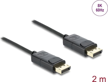 Изображение Delock Coaxial DisplayPort cable 8K 60 Hz with braided coating 2 m