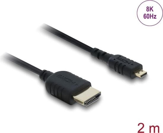 Изображение Delock Coaxial High Speed HDMI cable HDMI male to Micro HDMI male 8K 60 Hz 2 m