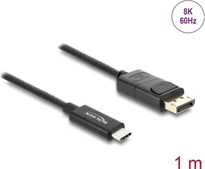 Изображение Delock Coaxial USB Type-C™ to DisplayPort cable (DP Alt Mode) 4K 60 Hz with braided coating 1 m
