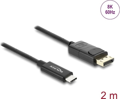 Изображение Delock Coaxial USB Type-C™ to DisplayPort cable (DP Alt Mode) 4K 60 Hz with braided coating 2 m