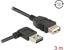 Attēls no Delock Extension cable EASY-USB 2.0 Type-A male angled left / right > USB 2.0 Type-A female 3 m