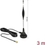Picture of Delock GSM Antenna SMA plug 5 dBi fixed omnidirectional with magnetic base and connection cable RG-174 3 m outdoor black