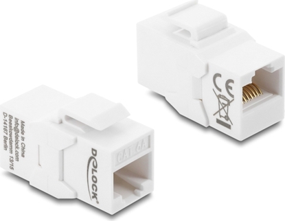 Picture of Delock Keystone Module Coupler RJ45 jack to RJ45 jack Cat.6A unshielded white